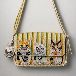 Viral Handcrafted in India Cat Beaded Handbag